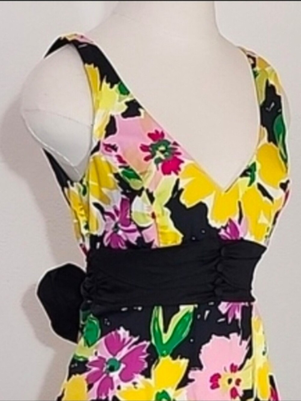 B.Smart Dress Cotton Floral Sleeveless Black Size 8 - Picture 3 of 15